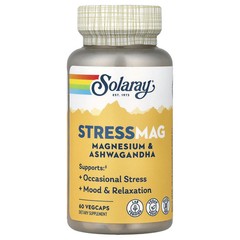 2 X Solaray, StressMag, Magnesium & Ashwagandha, 60 VegCaps