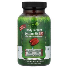 2 X Irwin Naturals, Body Fat Diet, System-Six Red�, 72 Liquid Soft-Gels