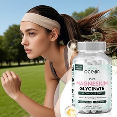 Organics Ocean Pure Magnesium Glycinate with Zinc – Maximum Strength Chelated