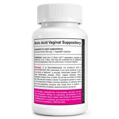 NutraBlast Boric Life Vaginal Suppositories 600mg | Supports Odor Control