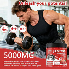 Creatine Monohydrate Gummies 5000mg 120 Ct Sugar Free Vegan Strawberry