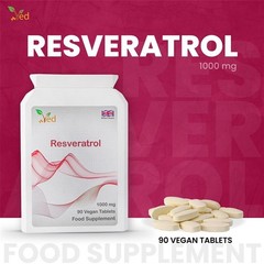 VED RESVERATROL 1000 mg 90 Tablets, Promotes Anti-Aging, 3 Months Supply.