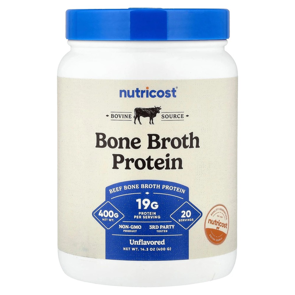 2 X Nutricost, Bone Broth Protein, Unflavored, 14.3 oz (400 g)
