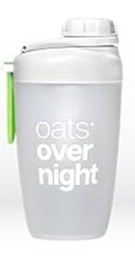 Brand New Overnight Oats Shaker Blender Bottle White Green Mixer To Go Cup