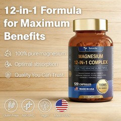 3-bottle Totaria Magnesium 12-in-1 Complex 700mg.