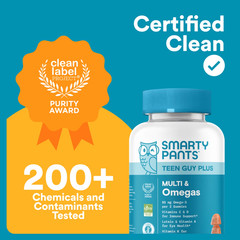 SmartyPants Teen Guy Plus Multivitamin &Omegas Gummies – 60ct