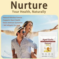 Aged Garlic Extract 7500mg Odorless Softgels – Non-GMO, Immune Support, 180 Coun