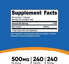Nutricost Inositol Capsules 500mg, 240 Capsules – Non-GMO & Gluten Free