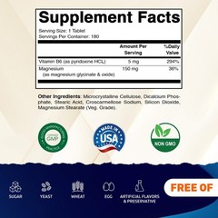 2- Pack- Vitamatic Magnesium Glycinate 500mg per Tablet – 180 Vegetarian Tablets