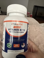 Vegan B12 1000 mcg – Methyl B12 with Folic Acid, Vitamin B6 – 180 Caps, 10/28