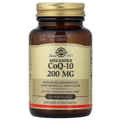 2 X Solgar, Megasorb CoQ-10, 200 mg, 60 Softgels