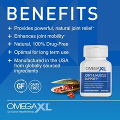 OmegaXL Powerful Joint and Muscle Support Supplement 60 Count (2 Pack) & Probi