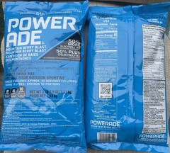 POWERADE 10 GALLON ION4 MOUNTAIN BERRY BLAST ELECTROLYTE SPORTS DRINK MIX! 2 X 5