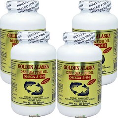 4 x Gold Vitamin Golden Alaska Deap Sea Fish Oil Omega 3 6 9 1000 mg 200 SG