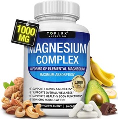 3PCS Magnesium Complex 1000mg 8-in-1 Supplement for Sleep, Calm & Cramp 90ct