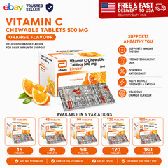 LIMCEE VITAMIN C Chewable TABLETS Flavour Orange SUPPORTS IMMUNITY & ENERGY USA