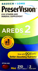 Bausch+Lomb PreserVision AREDS 2 Formula 210 Soft Gels Eye Vits+Mins EXP 08/2025