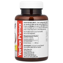 2 X Yerba Prima, Activated Coconut Charcoal, 60 Capsules (130 mg per Capsule)