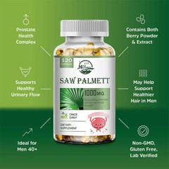Full Spectrum Saw Palmetto, Supports Prostate Health, 1000 mg, 120 Capsules