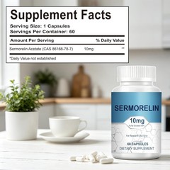Sermorelin Research Peptide, 10MG Research Grade Capsules, 99% Purity – 60 Cap