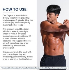 150 Caps x BodyHealth Organ+ Grass-Fed Beef Organ Supplement Liver Heart Kidney