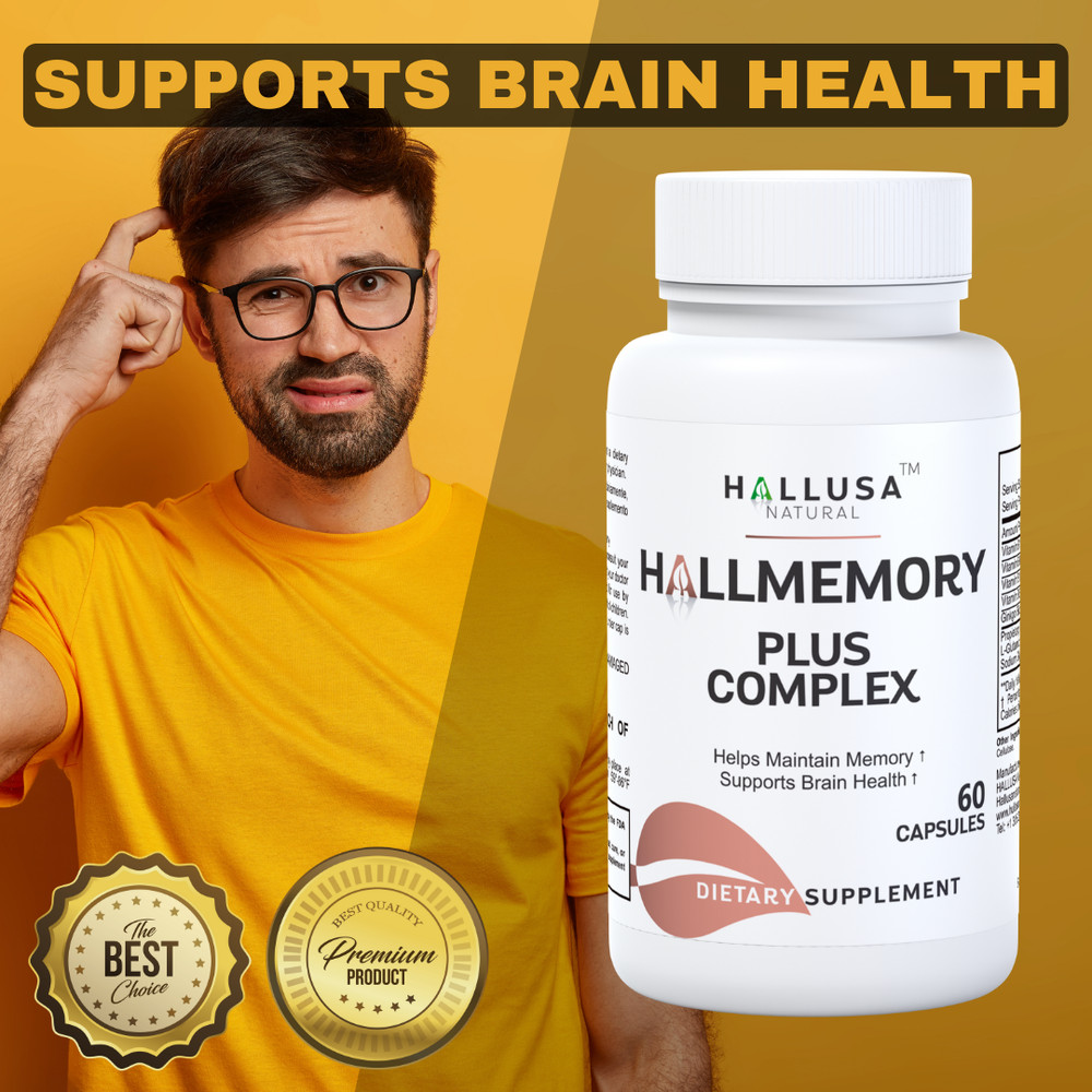 HALLMEMORY – Brain Health – Mental Concentration – Focus Function 60 Caps