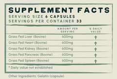 Grass-Fed Beef Organ Supplement – 200 Count