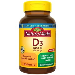 Nature Made Vitamin D3 2000 IU Supplement for Bone & Immune Health