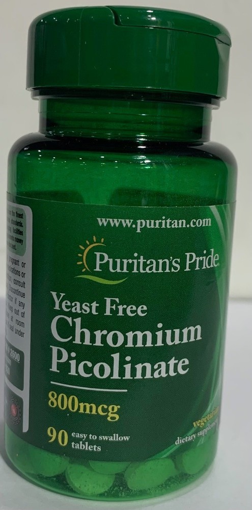 Puritan’s Pride Chromium Picolinate 800 mcg Yeast Free – 90 Tablets