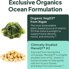 Organics Ocean Better D3 + K2 Organic Vitamin D3 MK7 30 Softgels