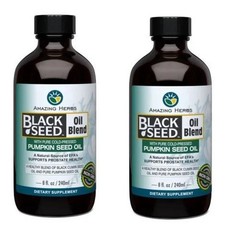 Amazing Herbs Black Seed Oil With Pumpkin Seed 8 oz ****2 pack*****