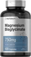 Horbäach Magnesium Bisglycinate | 120 Capsules | 750Mg | Non-Gmo and Gluten