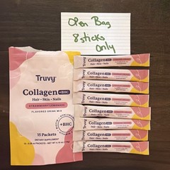 Discontinued Truvy Collagen +BHC Hair Skin Nails Strawberry Lemonade 8 Sticks
