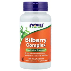 2 X NOW Foods, Bilberry Complex, 100 Veg Capsules