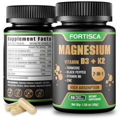 Magnesium Glycinate 7-in-1 Complex D3 K2 90 Capsules Supplement