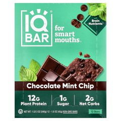 Plant Protein Bars, Chocolate Mint Chip, 12 Bars, 1.6 oz (45 g) Each