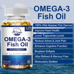 3600mg Omega 3 Fish Oil Capsules 3x Strength EPA & DHA, Highest Potency 120Caps