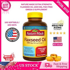 Nature Made Flaxseed Oil 1400 mg, 100 Softgels NEW USA STOCK