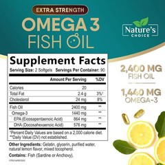 Omega 3 Fish Oil with EPA & DHA Triple Strength 2400mg Softgels