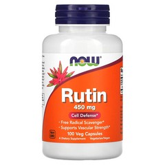 Now Foods Rutin 450 mg 100 Veggie Caps GMP Quality Assured, Vegan, Vegetarian