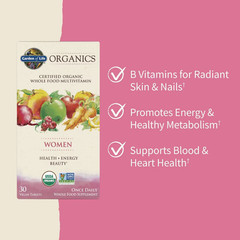 Garden of Life Organic Women's Daily Vegan Multivitamin Tablets – 30ct