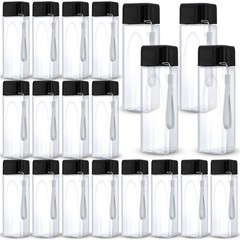 Nuogo 20 Pcs Water Bottles Bulk 17 oz Plastic Sports for Black