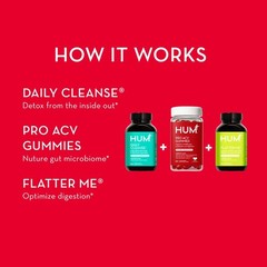 HUM Complete Gut Health Bundle 3 Step Digestive Wellness Supplement Total| 180g
