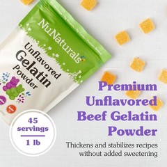 NuNaturals Unflavored Beef Gelatin Powder, Instantly Thickens, Stabilizes…