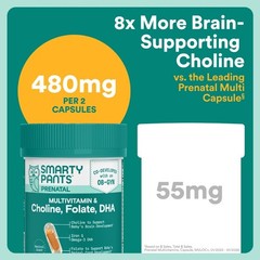 SmartyPants Prenatal Multivitamin Capsules, OBGYN CoDeveloped with Choline