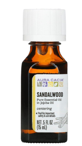 Aura Cacia Sandalwood in Jojoba Essential Oils 0.5 fl oz