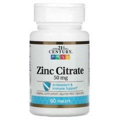 21st Century HealthCare Zinc Citrate Tablets 50mg, 60 Count