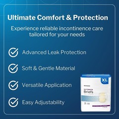 McKesson Ultimate Briefs, [60 Count], Size XL, 58-64 in. Incontinence Adult Di