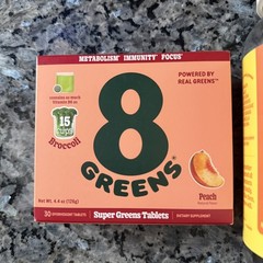 8 Greens Daily Super Greens 120 Gummies Mango + 30 Tablets Peach Exp: 2027