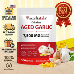 Aged Garlic Extract 7500mg Odorless 300 Softgels Made US 100% Authentic